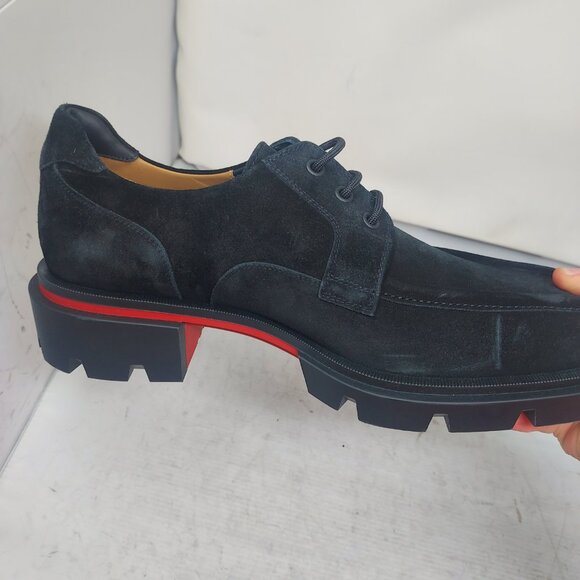 Christian Louboutin MENS Black Our Georges L Suede Lace Up Shoe - Picture 11 of 11